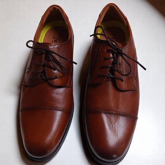 Mens Florsheim Center Cap Toe Brown Leather Oxfords – Size 8.5 EEE - Picture 2 of 11
